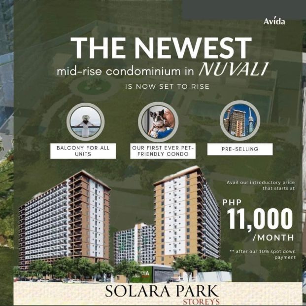 Avida Solara Park - Nuvali Mid Rise Building Condominium Unit for Sale