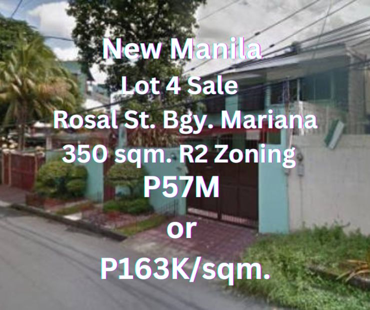 350 sqm. Lot for Sale in Brgy. Mariana, New Manila, Quezon City