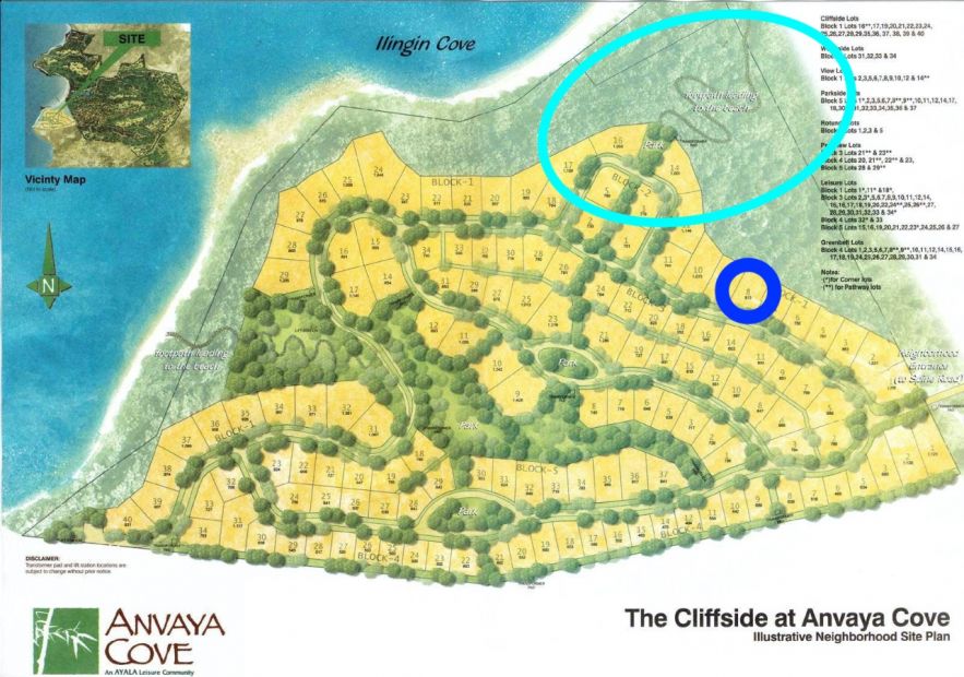 For Sale Residential Lot at Cliffside, Anvaya Cove