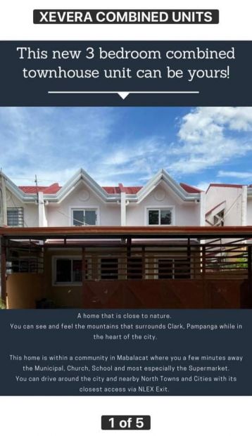 3 Bedroom Combined Unit Townhouse for Sale in Xevera Mabalacat Pampanga