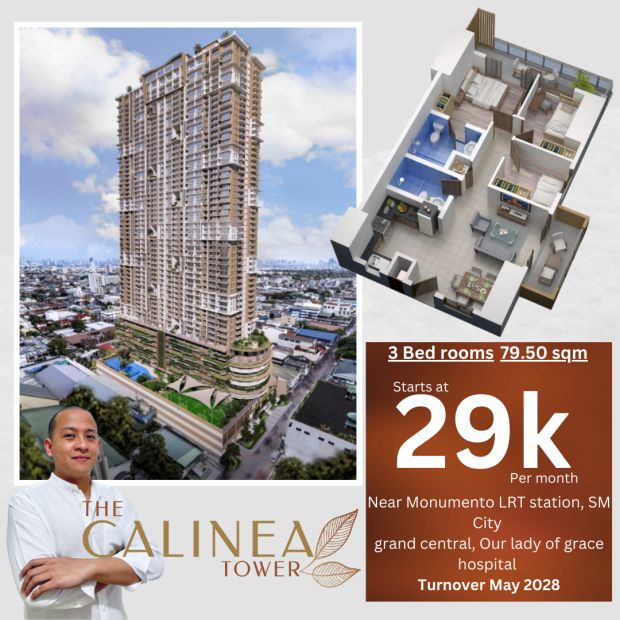 3 Bedroom Condo Unit For Sale At DMCI The Calinea Tower Grace Park ...