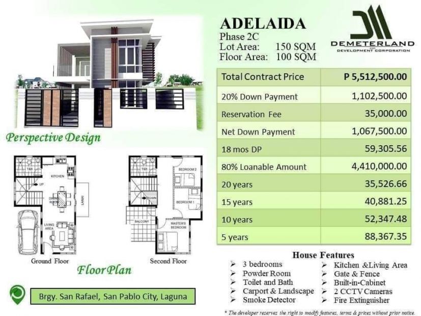 Adelaida Model House for Sale at Riverina Subdivision San Pablo City ...