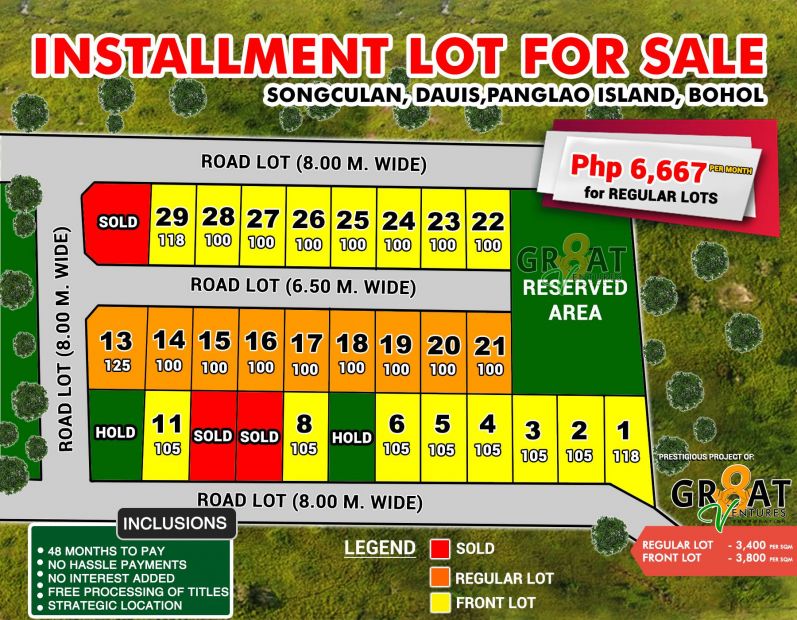 100 sqm Lot for Sale Songculan, Dauis, Panglao Island, Bohol