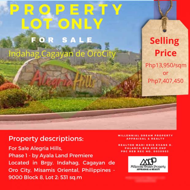 For Sale Alegria Hills 531 sqm Lot in Brgy. Indahag, Cagayan de Oro City