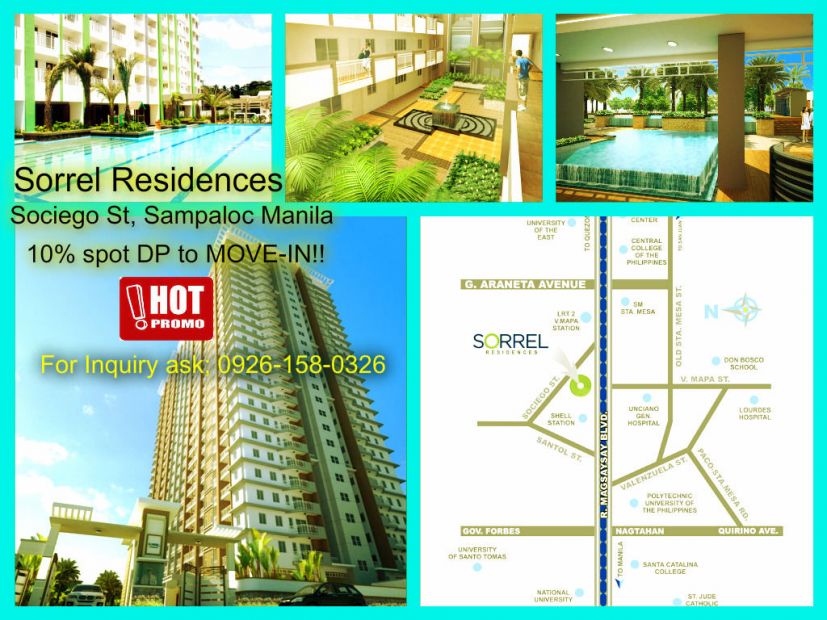 DMCIHomes Sorrel Residences Condo Condominium For Sale Rent to Own in Sampaloc Manila, Sta Mesa ...