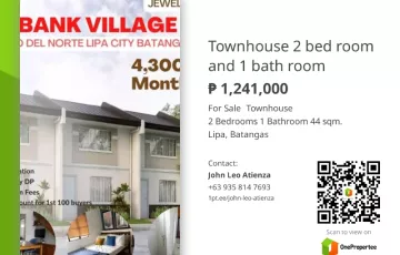 Townhouse For Sale in Antipolo del Norte, Lipa, Batangas