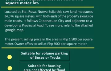 Commercial Lot For Sale in Aguinaldo, Santa Rosa, Nueva Ecija