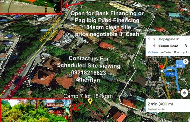 Camp7 Baguio Lot 184sqm Clean Title Ready For Bank Or Pag Ibig Fund Financing