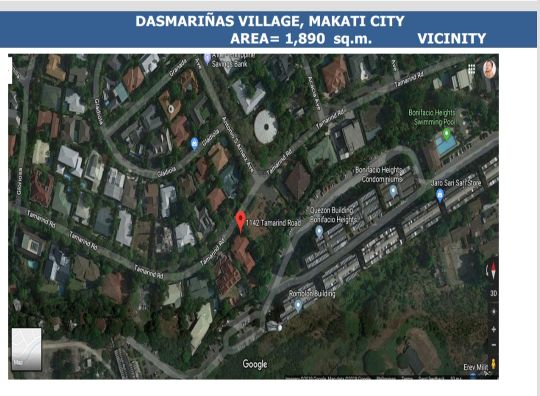 Dasma Village Makati Map For Sale: 1,890 Sqm. Vacant Lot In Dasmariñas Village, Makati City