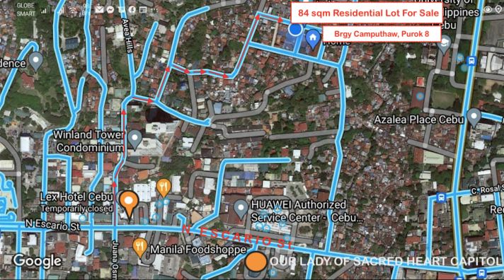 Camputhaw Cebu City Map Rush Sale! 84Sqm Residential Lot In Cebu City