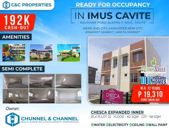 Townhouse For Sale In Parks Ville Residences, Alapan II-A, Imus