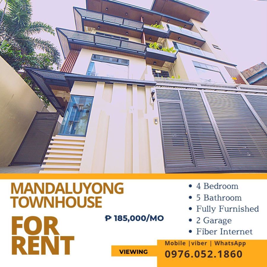 Mandaluyong High-End 4 Bedroom Townhouse Unit For Rent