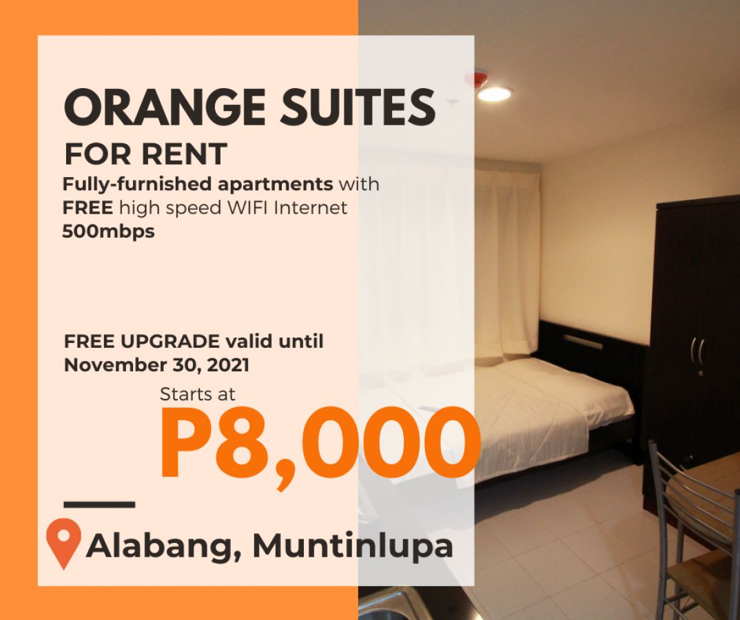Furnished Apartment for rent in Alabang Near ATC (Free Room Upgrade)