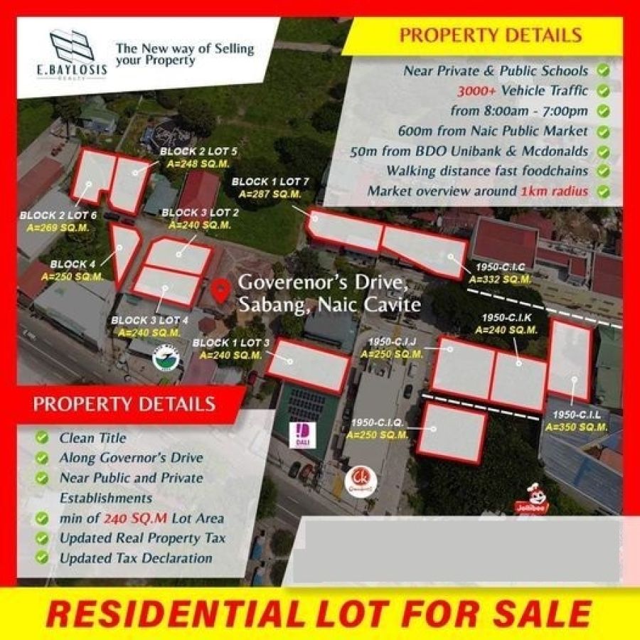 240 sq.m. Residential Lot For Sale in Brgy. Sabang, Naic, Cavite