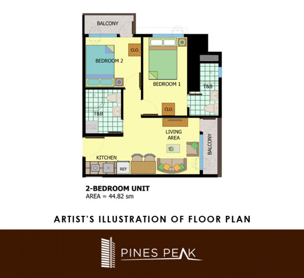 Cityland Pines Peak Tower II, 2Bedroom Unit for Sale in